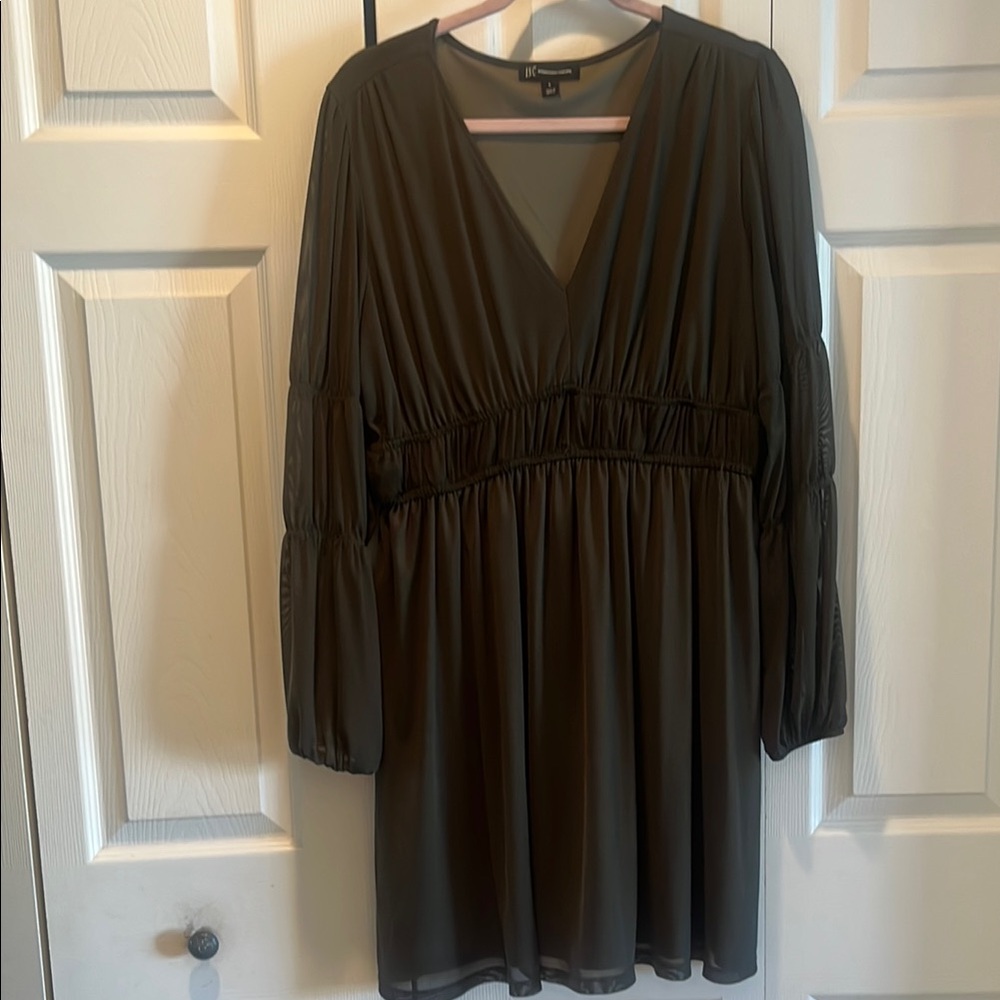 Elegant Olive Green Dress